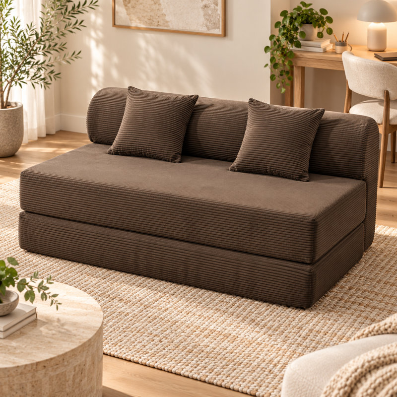 Causeuse convertible Veluressique, Brown