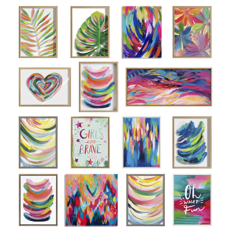 «Bright Abstract 2» par Jessi Raulet de Ettavee, reproduction d'art sur toile encadrée, L 33 po x H 23 po