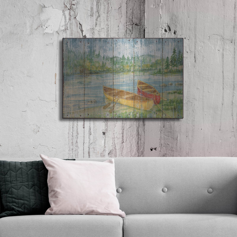 «Canoe Camp - Distress» par Paul Brent, H 24 po x l 36 po