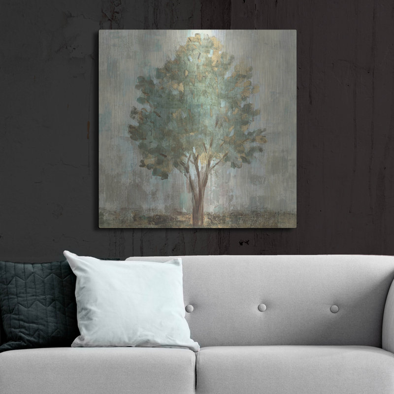  «Verdi Trees 2 Light Green C» par Silvia Vassileva, art mural en métal, H 36 po x l 36 po
