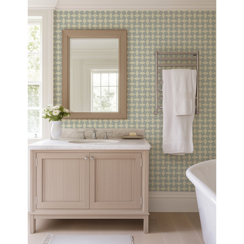 Tailored Check - Wallpaper, Pale Blue, Paper, Non-Pasted
