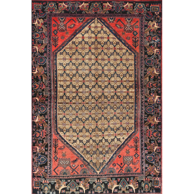 Tapis traditionnel rouge / beige Lipps, Rectangle 4 pi x 6 pi
