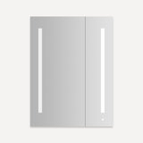 AiO Recessed Frameless Medicine Cabinet with 6 Adjustable Shelves and LED Lighting
