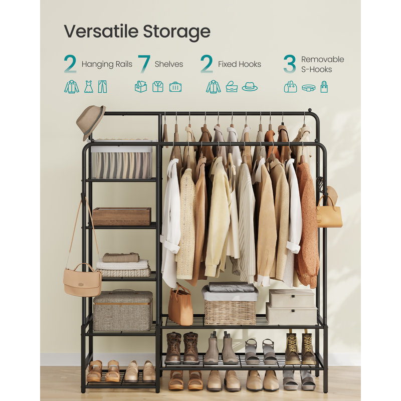 45 cm W Hall Tree with Shoe Storage, Black
