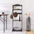 Accent Portable Garment Rack,Clothes Valet Stand with Storage Organizer,Black Finish