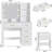 Makeup Vanity Desk with Mirror & Stool White-1738305051