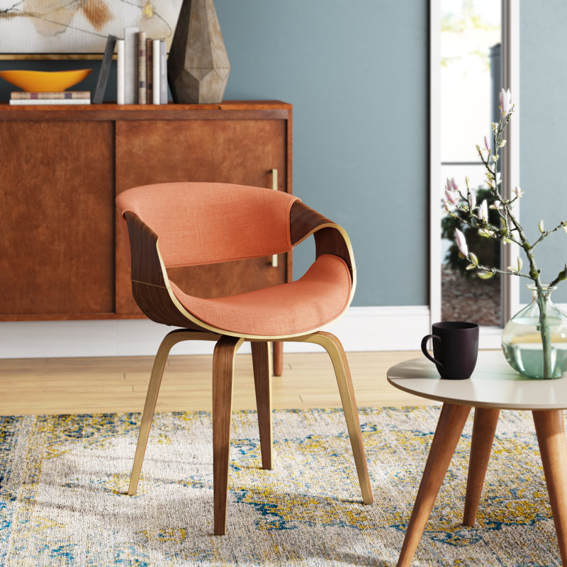 Clarissa Bhavya Upholstered Arm Chair, Orange