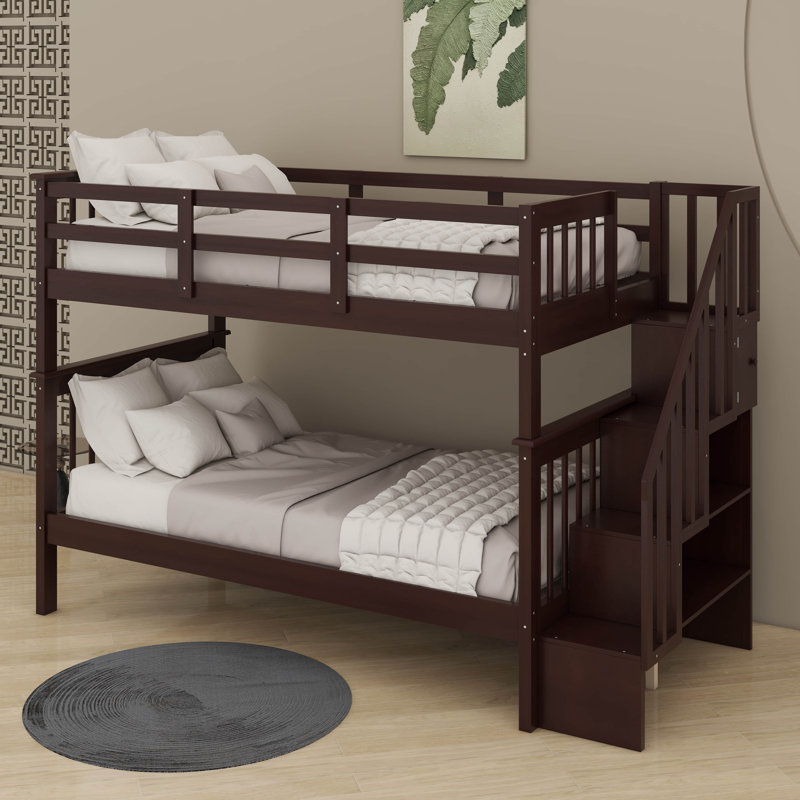 Twin-Over-Twin Bunk Bed With Storage, Espresso