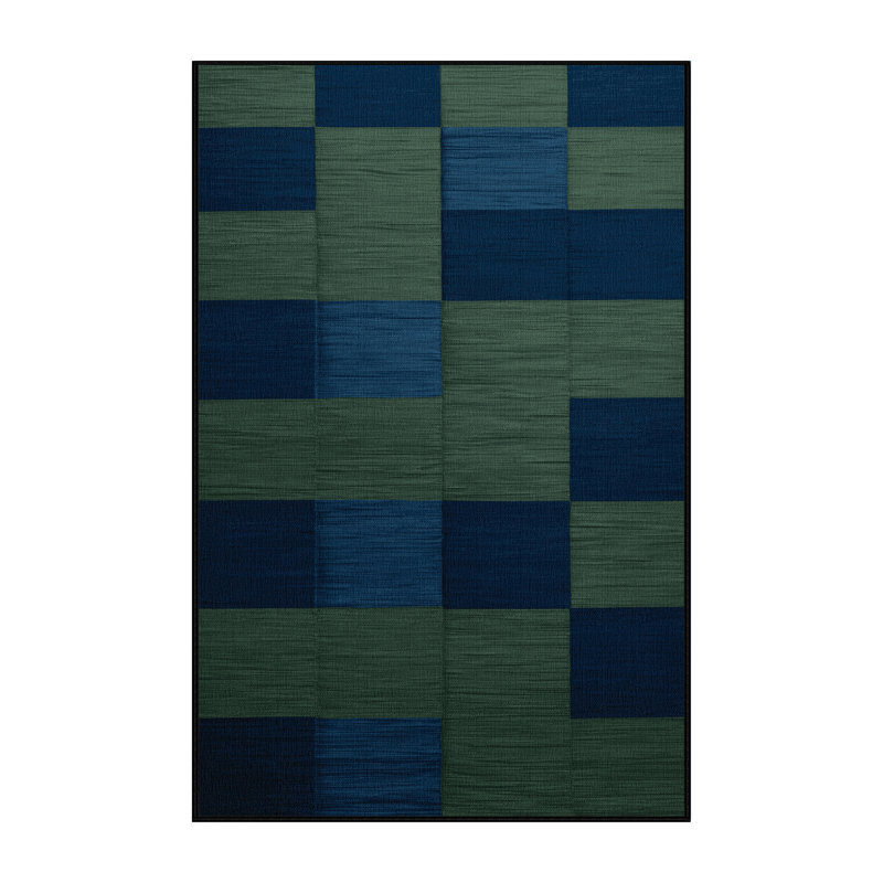 Tapis vert à carreaux lavable à la machine, Rectangle 4 pi x 6 pi