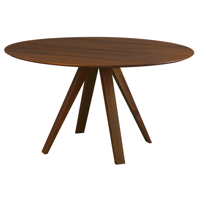 Cullinan Maple Round Solid Wood Top with Solid Wood Base Dining Table, 29" H x 42" W x 42" D, Walnut, Walnut
