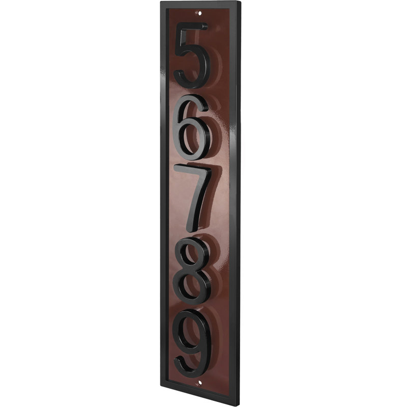 Plaque d'adresse flottante en aluminium Royal Shade, Noir, Oui, Brun