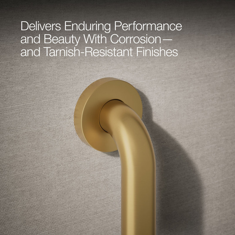 Contemporary Grab Bar, Vibrant Brushed Moderne Brass, 24"W