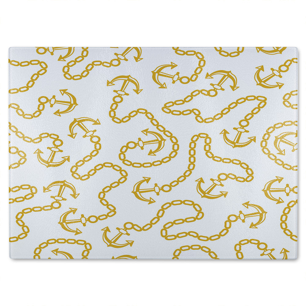 Anchor & Chains Glass Chopping Board