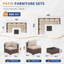 Ensemble de conversation modulaire en rotin 7 pièces avec coussins 7 pièces-292046397