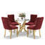 Ensemble de salle à manger à piédestal rond 5 pièces avec chaise capitonnée en velours pour salle à manger et salon-1248467047-1248467098-1248467101