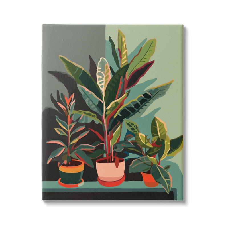 «Modern Pots Plants On Canvas» par Ziwei Li, reproduction d'art moderne, H 30 po x l 24 po x P 1,5 po