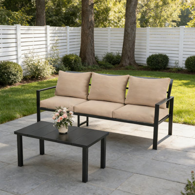 3 Seater Outdoor Patio Sofa with Coffee Table by Ebern Designs