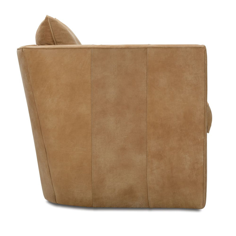 Rothko Genuine Leather Swivel Armchair, Butterscotch (KL217-21)