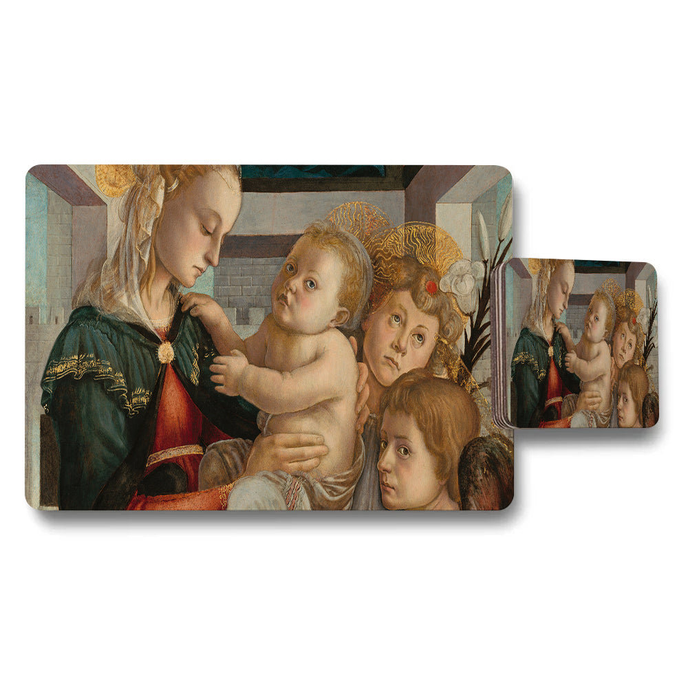 Madonna and Child Renaissance Art Placemat and Coaster Set