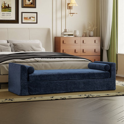 Banc rembourré moderne de 90 po avec coussins