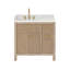 Lala 36" Single Bathroom Vanity with Grain White Engineered Stone Countertop without Mirror-4802292