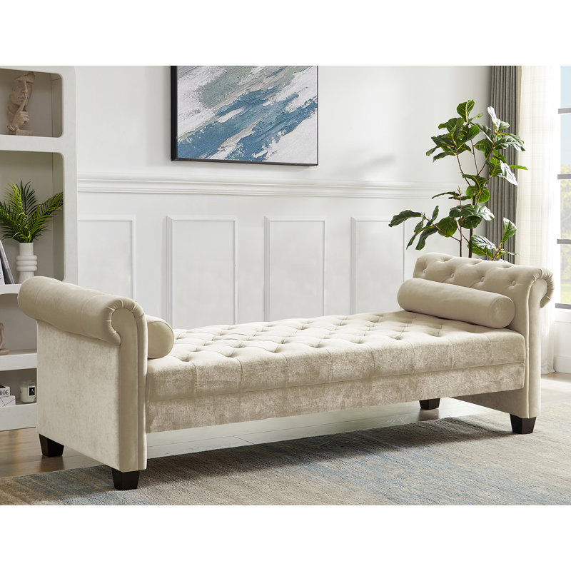 Banc recouverts de tissu d'ameublement, Blanc