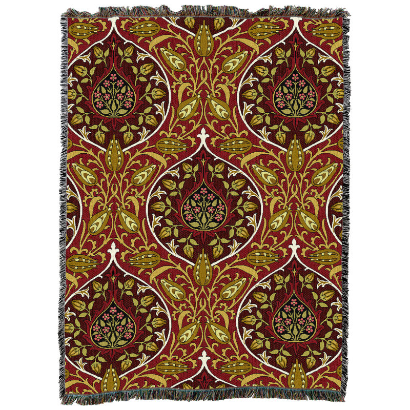 Couverture William Morris Rosebud, L 80 po x L 60 po, Rubis