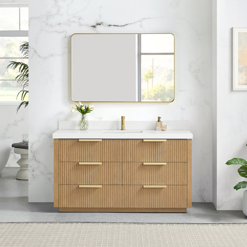Ensemble de meuble-lavabo simple 60 po Santarem, Gris cendré délavé, 60"