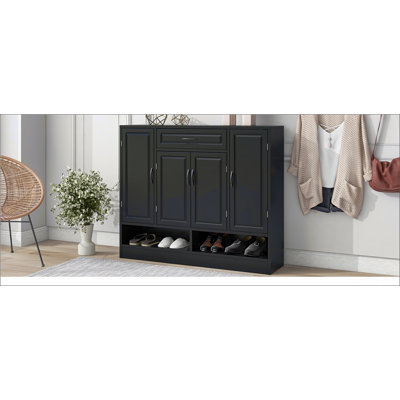 Armoire à chaussures élégante et moderne avec tablettes réglables, conception minimaliste pour un rangement efficace
