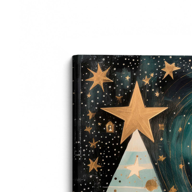Starry Night Christmas Trees II, reproduction sur toile dans un cadre, Toile tendue, H 12 po x l 12 po x P 1,25 po