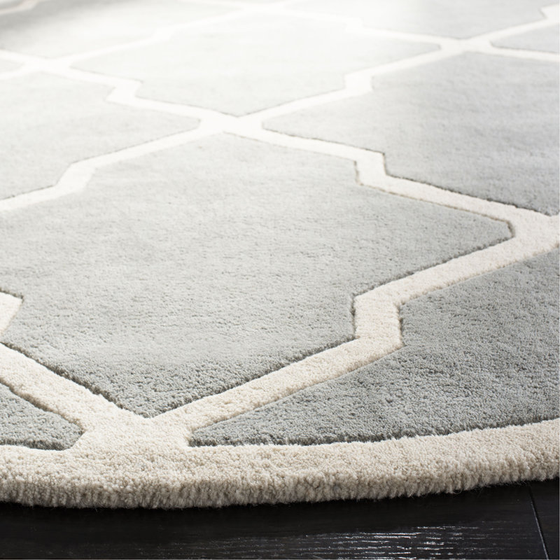 Carolene Hand Tufted Wool Geometric Rug, Square 7'