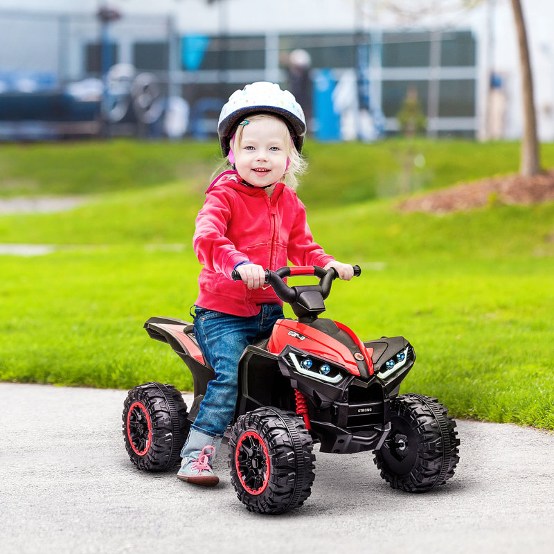 Red 12V Kids ATV Quad with Wear-Resistant Wheels