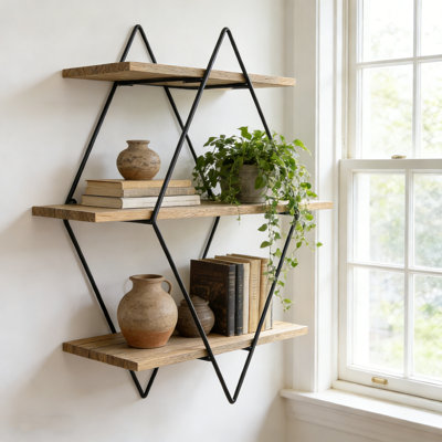 Lorenza 3 Piece Diamond Floating Shelf