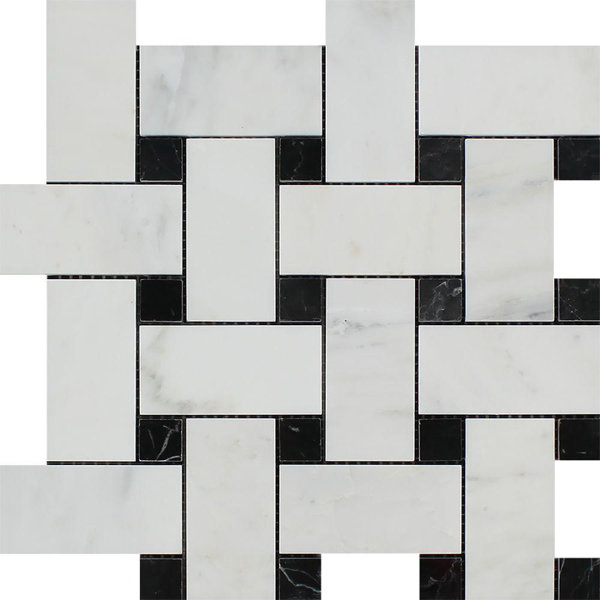 Marble Basketweave Mosaic Wall & Floor Tile