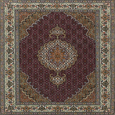Tapis traditionnel rouge / vert Costigan