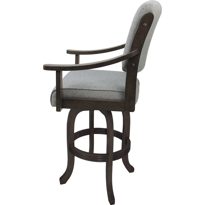Gabriella Swivel Upholstered Counter Stool with Solid Wood Frame, Counter Stool (26" Seat Height), Sand Stone