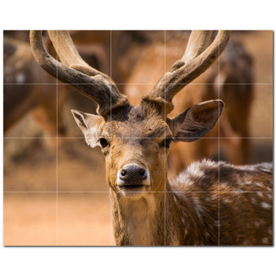 Murale décorative cerf en céramique 6 po x 6 po Deer Photo
