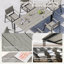 Ensemble de salle à manger d'extérieur en aluminium 5 pièces avec table de 170 cm (67 po) avec plateau imitation bois et trou pour parasol-1997497712-1997497716
