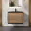 Danyall 30 po L x 19 po P 2 tiroirs Meuble-lavabo avec évier simple et Comptoir en Quartz noir d'ingénierie
