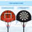 3-5ft Basketball Hoop Stand with Dartboard, Darts and 15" Backboard