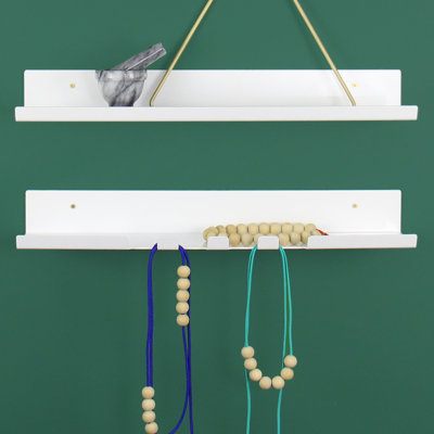 Metal Floating Shelf With Hooks