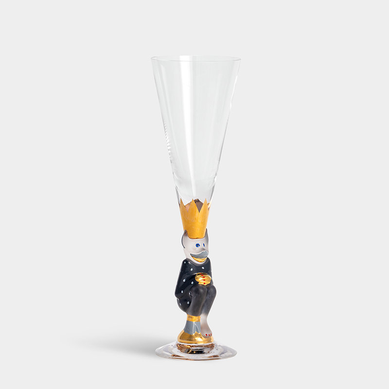 Sparkling Devil 6 oz. Flûte en verre, Gris foncé