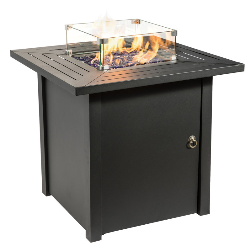 Bundabirg Square Steel Smokeless Fire Pit Table with Hidden Fuel Tank