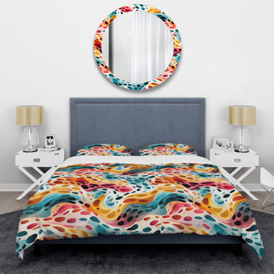 Rainbow Cheetah Waves II Abstract Duvet Cover