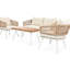 Ensemble de conversation et de patio beige avec sièges et décor grande capacité - 4 pièces en bois et housses