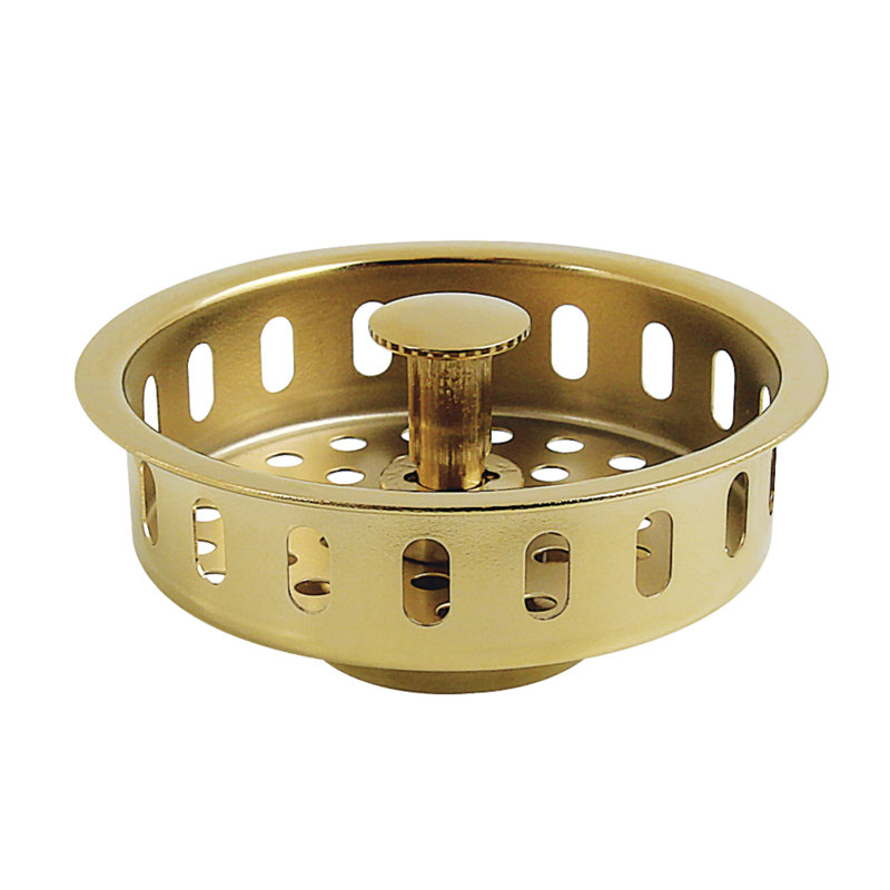 Kingston Brass Made To Match 3-1/2 Inch Kitchen Sink Basket Strainer Only, Polished Brass