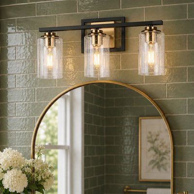 Nayomee Dimmable Vanity Light with Seeded Glass