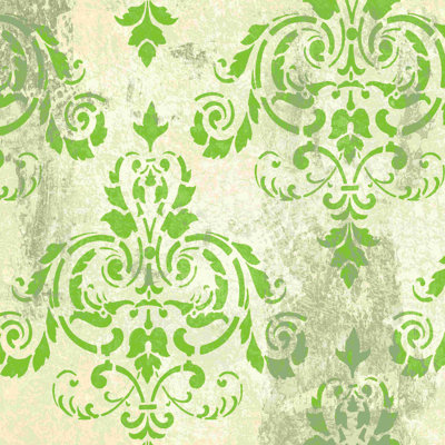 Green Damask 2 - Impression sur toile tendue