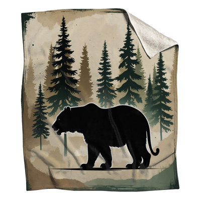Bear In Forest Silhouette Blankets