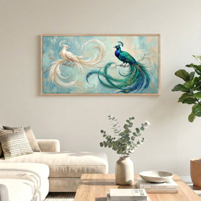 Peacock Phoenix, reproduction d'art sur toile, ensemble de 1